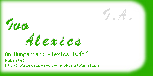 ivo alexics business card